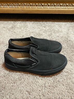 Vans off the wall low top Black Slip-On Canvas sneakers kids size 3